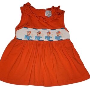 Orange Sleeveless Kids Casual Dress